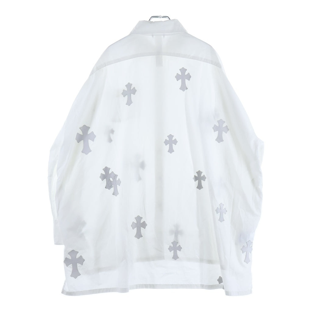 CHROME HEARTS(クロムハーツ) MAHAL KITA SHIRT マハルキタ クロスパッチクロスボタン長袖シャツ ホワイト