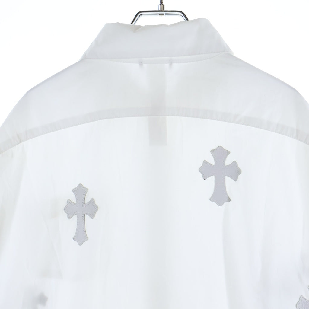 CHROME HEARTS(クロムハーツ) MAHAL KITA SHIRT マハルキタ クロスパッチクロスボタン長袖シャツ ホワイト