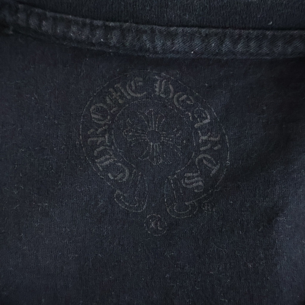 CHROME HEARTS(クロムハーツ) BACK HORSESHOE CEMETERY CROSS L/S TEE バック ホースシュー セメタリークロスプリント 長袖Tシャツ カットソー ブラック