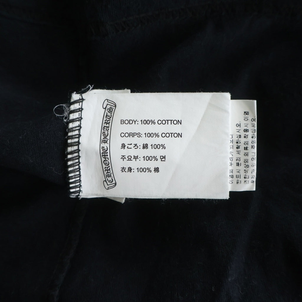 CHROME HEARTS(クロムハーツ) BACK HORSESHOE CEMETERY CROSS L/S TEE バック ホースシュー セメタリークロスプリント 長袖Tシャツ カットソー ブラック