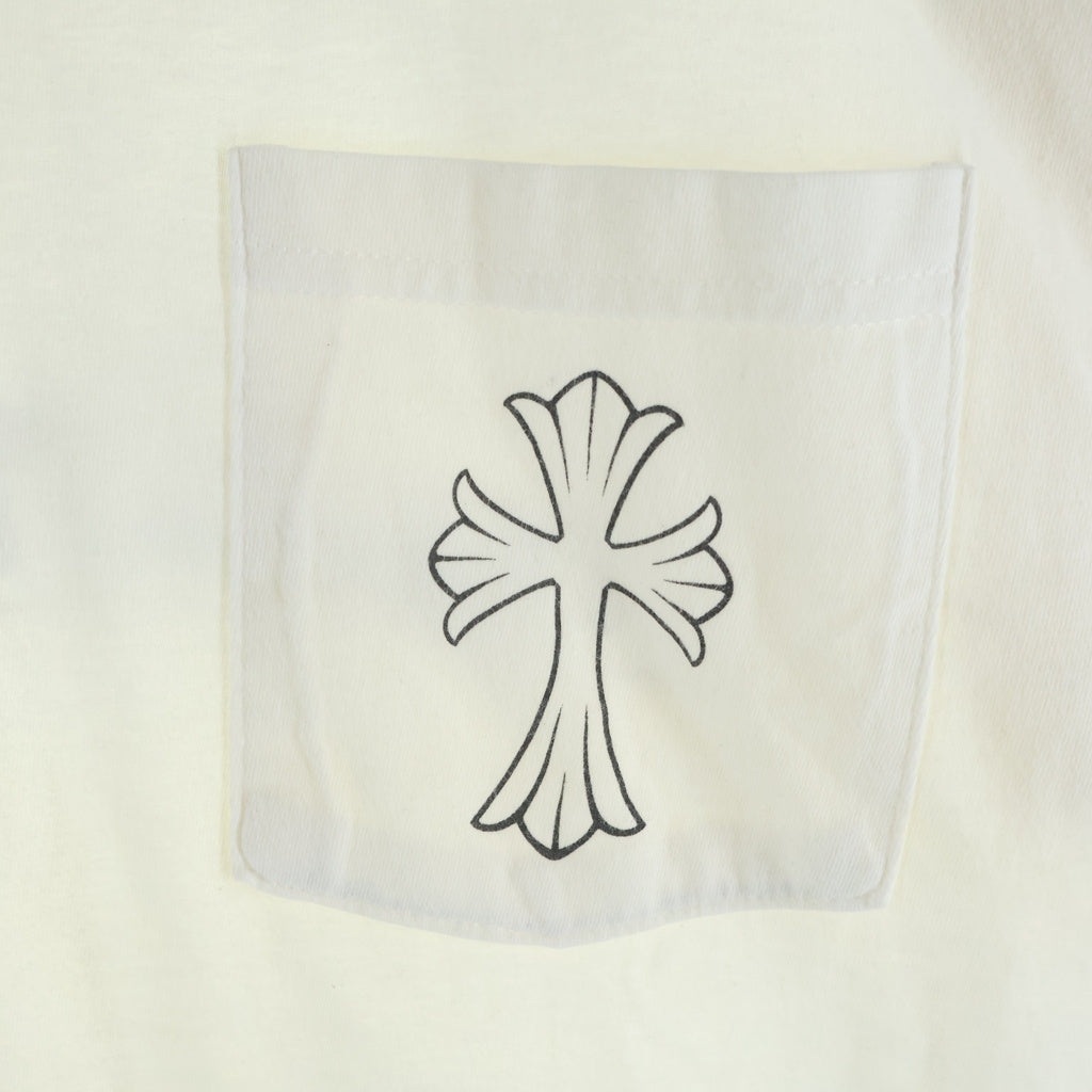 CHROME HEARTS(クロムハーツ) BACK CH CROSS PRINT バックCHクロスプリント 半袖Tシャツ カットソー ホワイト