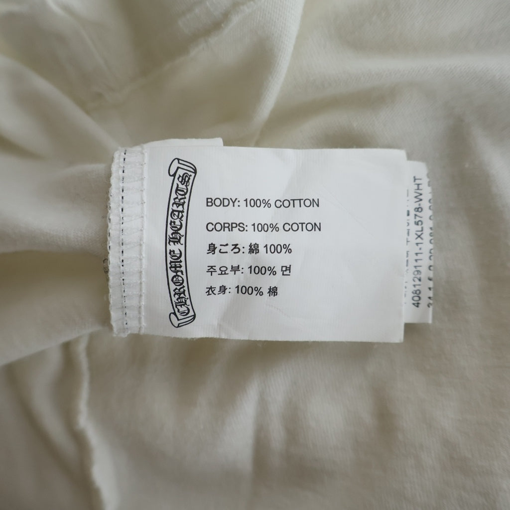 CHROME HEARTS(クロムハーツ) BACK CH CROSS PRINT バックCHクロスプリント 半袖Tシャツ カットソー ホワイト