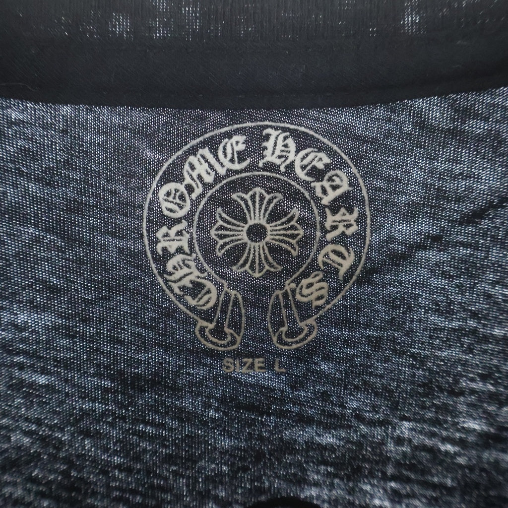 CHROME HEARTS(クロムハーツ) CH S/S バックCHプラスプリント 半袖Tシャツ ブルー/ブラック