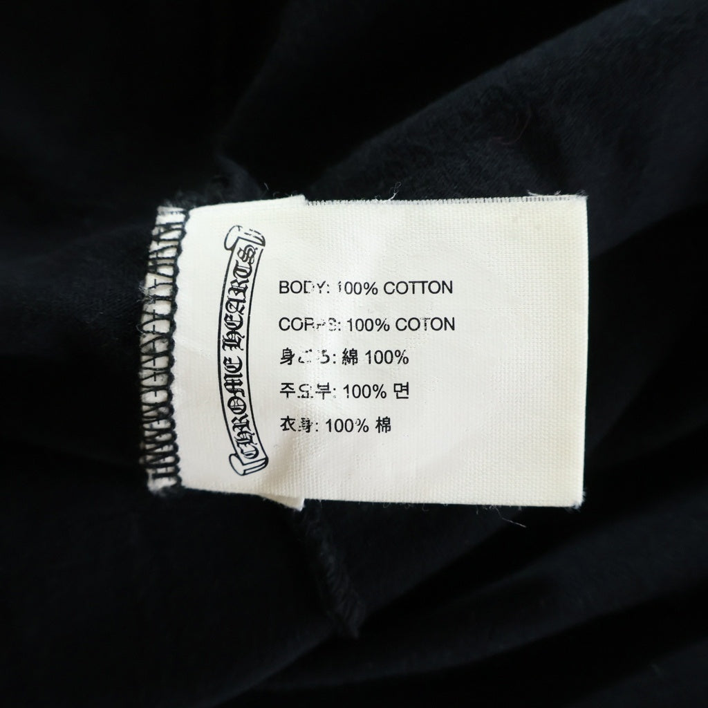 CHROME HEARTS(クロムハーツ) ×The Rolling Stones Lip And Tongue ローリングストーンズ リップアンドタン 袖フローラルプリント 長袖Tシャツ カットソー ブラック