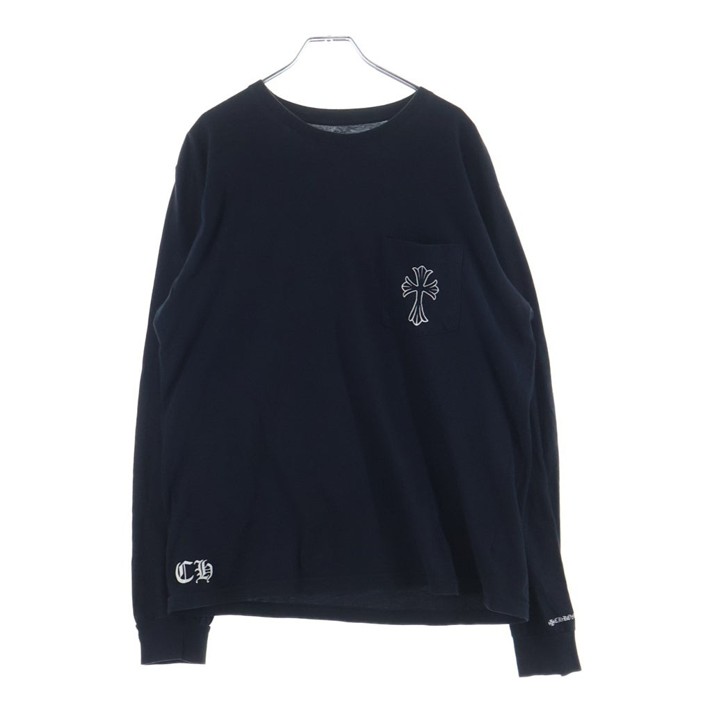 CHROME HEARTS(クロムハーツ) BACK CH CROSS PRINT バックCHクロスプリント 長袖Tシャツ カットソー ブラック