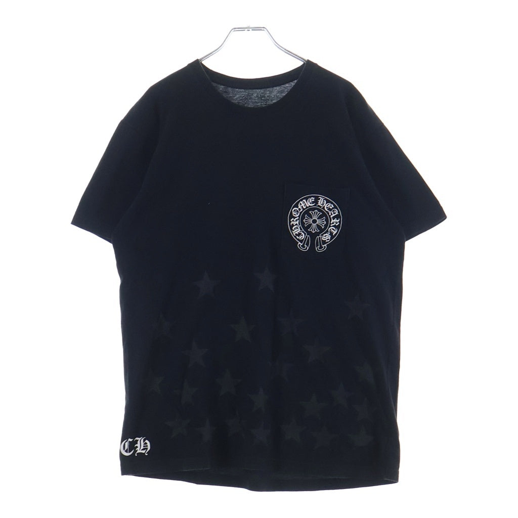 CHROME HEARTS(クロムハーツ) BACK SCROLL ROGO STAR PRINT スクロールロゴ スタープリント 半袖Tシャツ カットソー ブラック