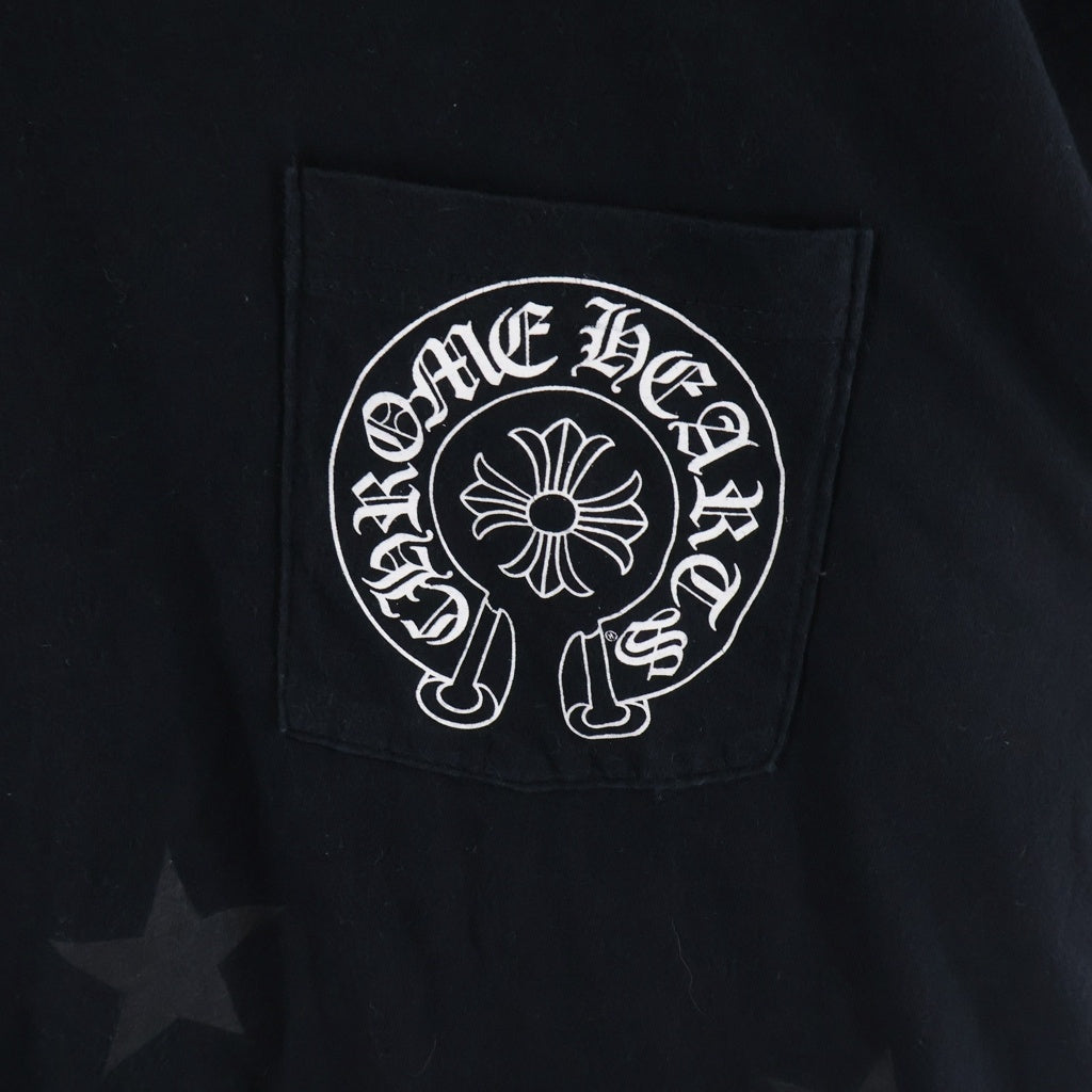 CHROME HEARTS(クロムハーツ) BACK SCROLL ROGO STAR PRINT スクロールロゴ スタープリント 半袖Tシャツ カットソー ブラック
