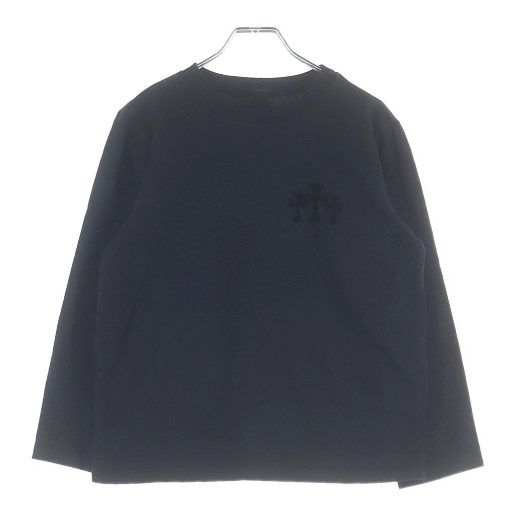 CHROME HEARTS(クロムハーツ) Y-NOT 3CHクロス刺繍 クルーネック プルオーバー スウェットトレーナー ブラック レディース