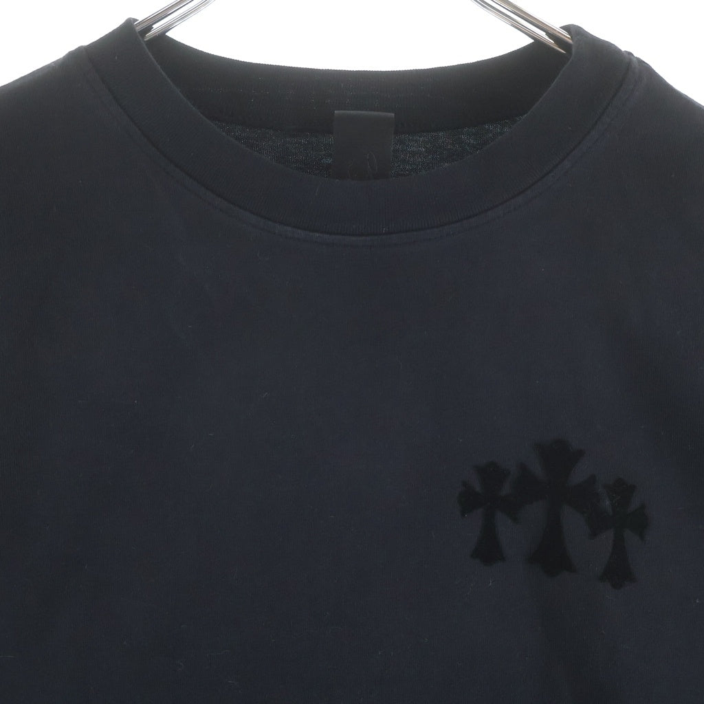 CHROME HEARTS(クロムハーツ) Y-NOT 3CHクロス刺繍 クルーネック プルオーバー スウェットトレーナー ブラック レディース