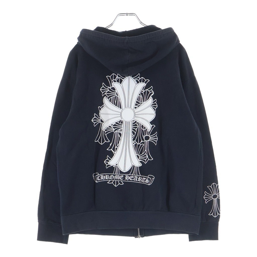 CHROME HEARTS(クロムハーツ) セメタリークロス プリント ダガージップ ジップアップフーディ パーカー ブラック
