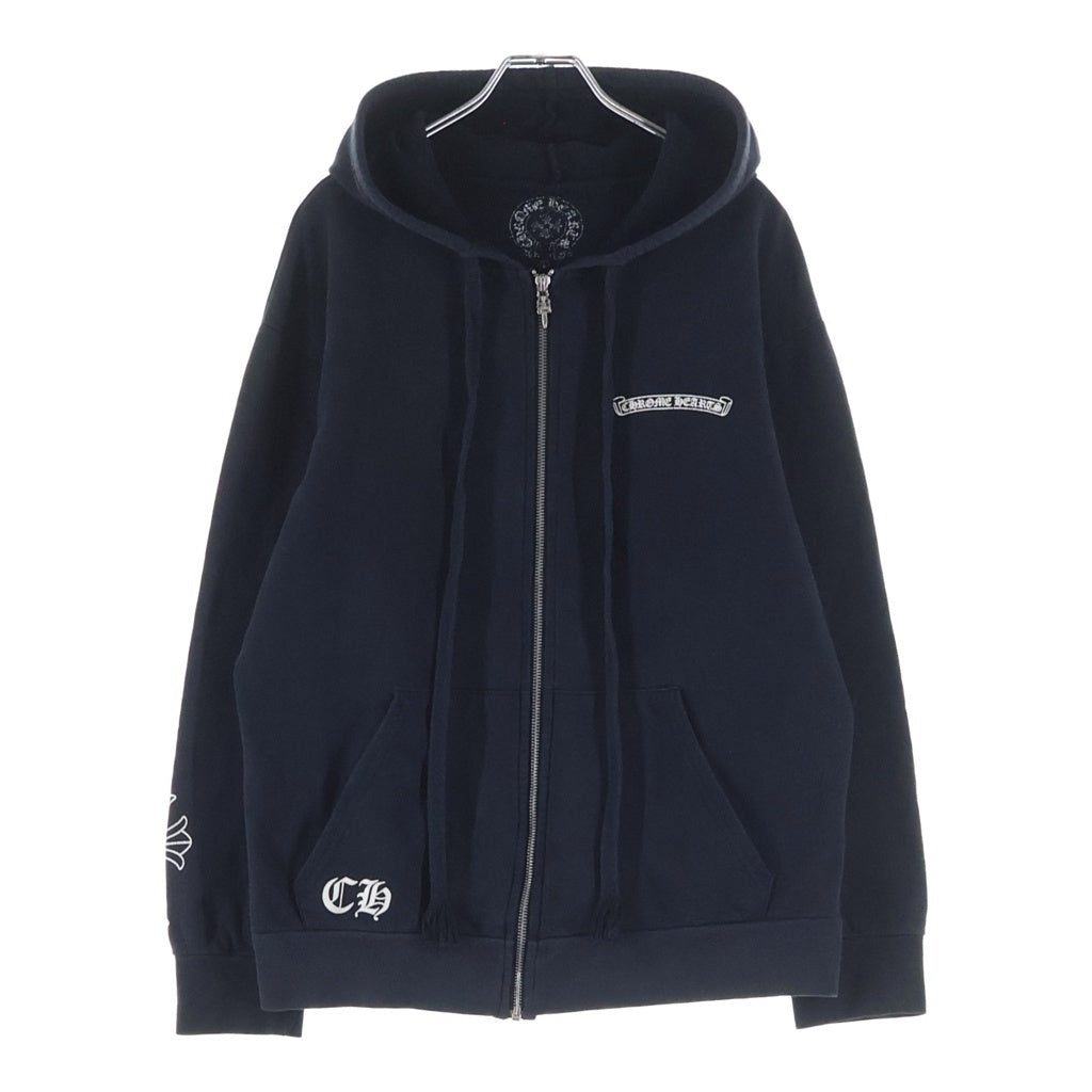 CHROME HEARTS(クロムハーツ) セメタリークロス プリント ダガージップ ジップアップフーディ パーカー ブラック
