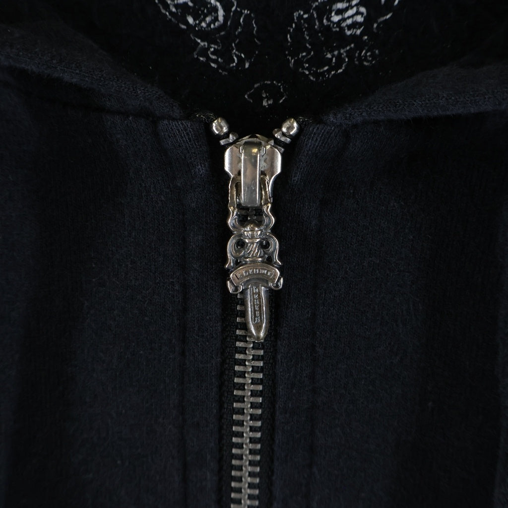 CHROME HEARTS(クロムハーツ) セメタリークロス プリント ダガージップ ジップアップフーディ パーカー ブラック