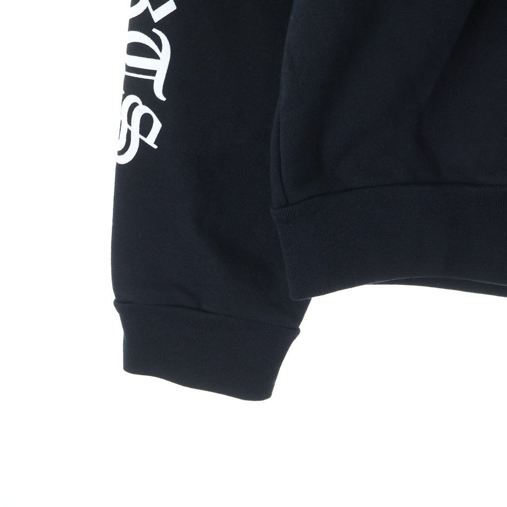 CHROME HEARTS(クロムハーツ) SWTSHRT HD PLVR バックスクロールラベル袖英字プリント プルオーバーパーカー ブラック