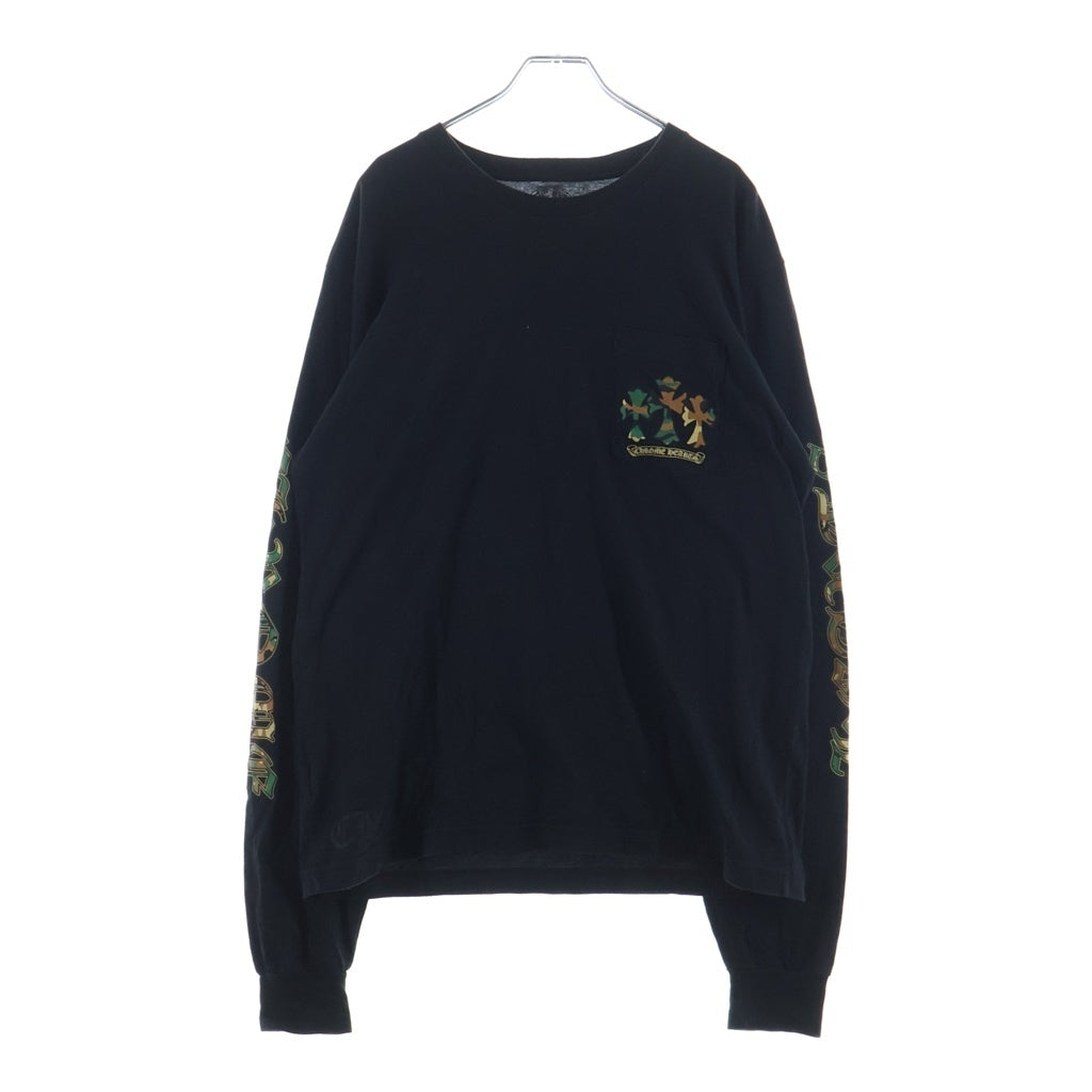 CHROME HEARTS(クロムハーツ) CAMO HORSE SHOE カモホースシュー バックプリント長袖Tシャツ ブラック