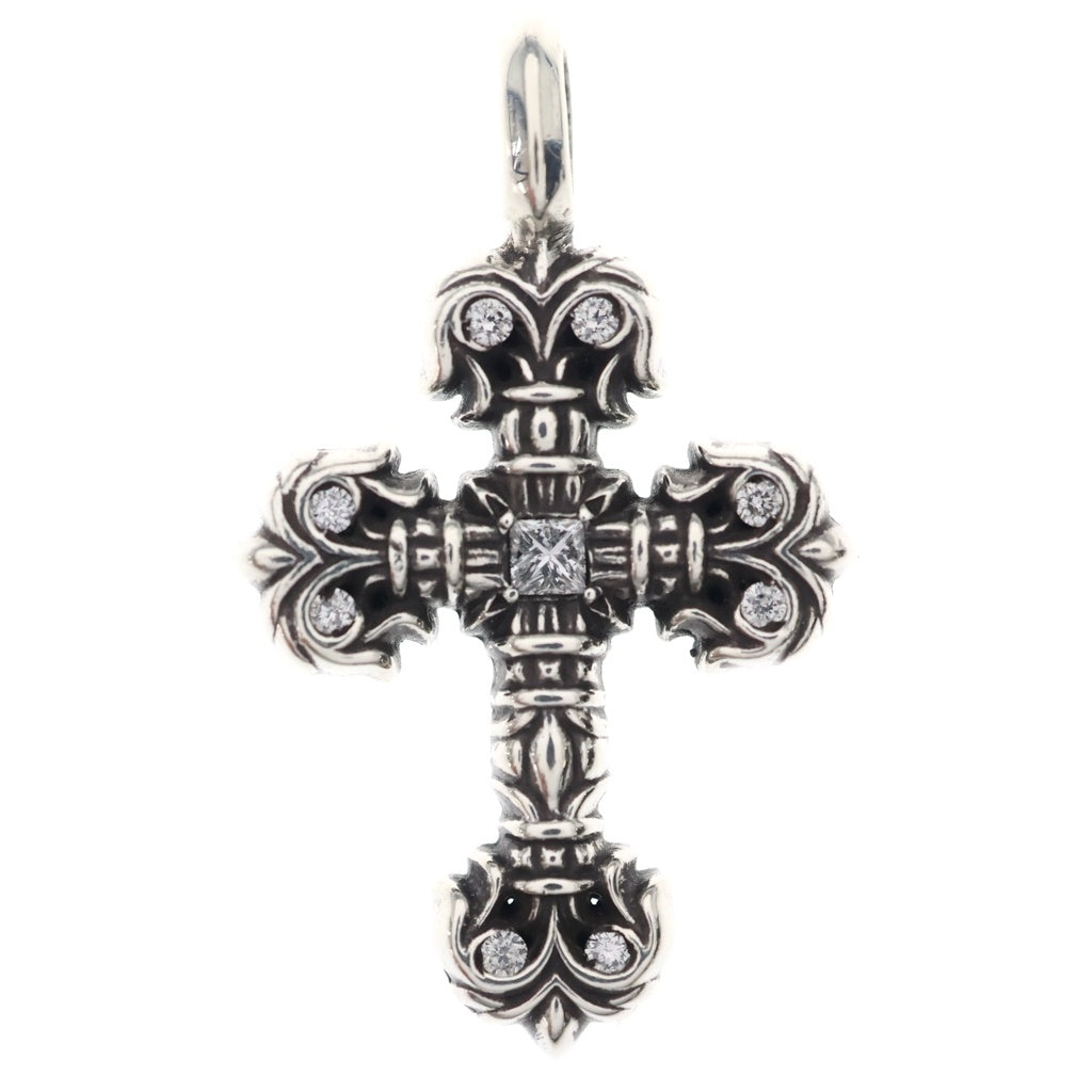 CHROME HEARTS(クロムハーツ) CHARM FILIGREE TINY P DMND タイニーフィリグリー PAVEダイヤ シルバー ネックレストップ