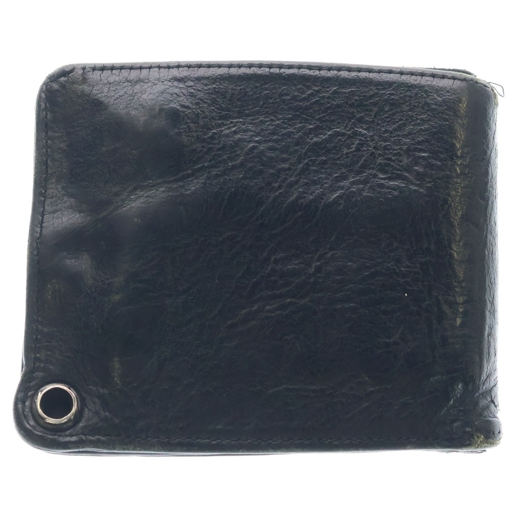 CHROME HEARTS(クロムハーツ) 1SNAP 1スナップ クロス ボールボタン レザーウォレット 財布 ブラック