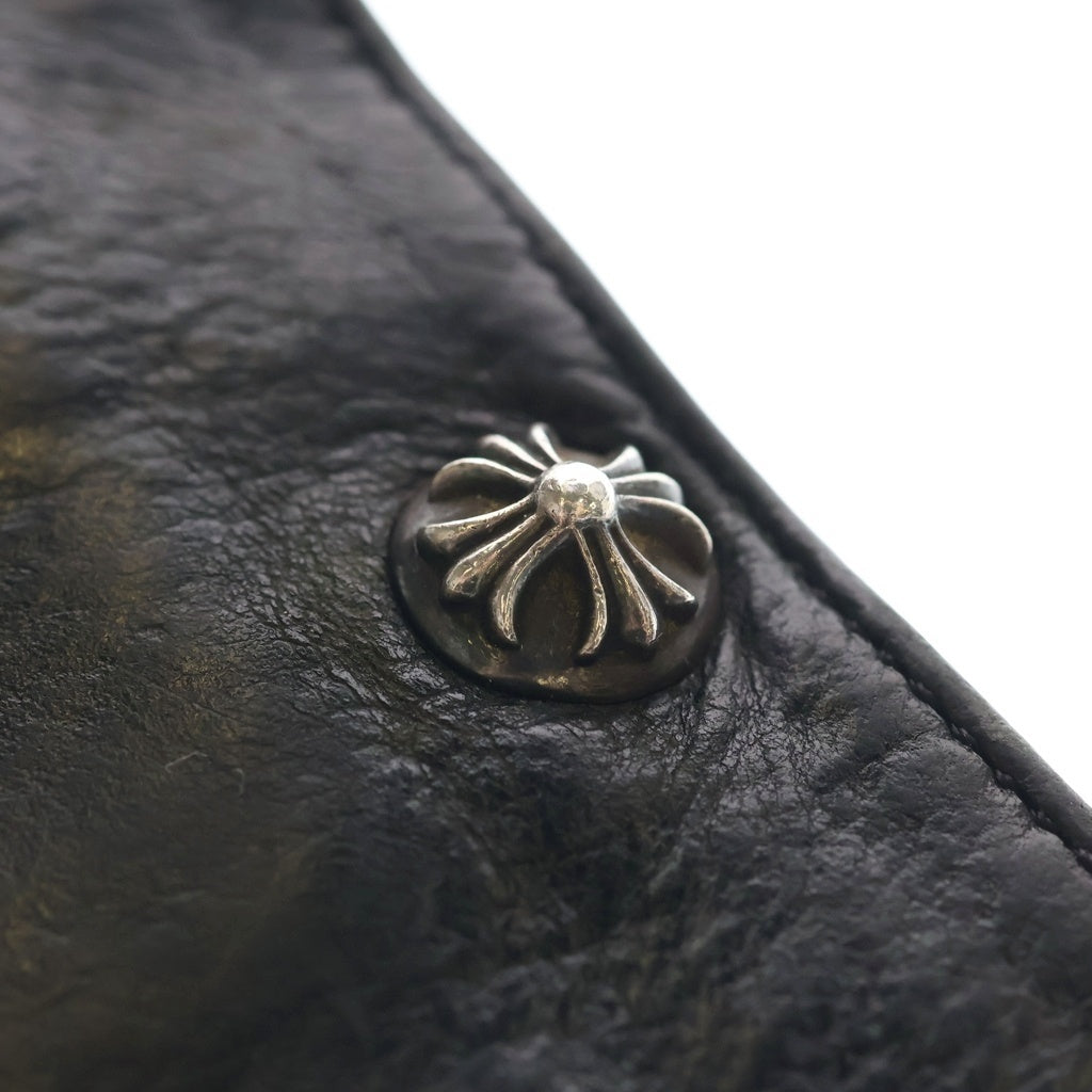 CHROME HEARTS(クロムハーツ) 1SNAP 1スナップ クロス ボールボタン レザーウォレット 財布 ブラック