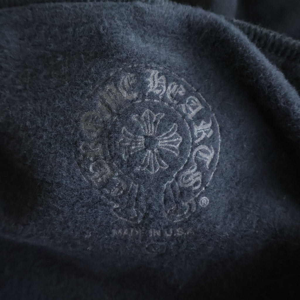 CHROME HEARTS(クロムハーツ) SWTSHRT HD ZIP ホースシュー 袖フローラル プリント ダガージップ パーカー ブラック/ピンク