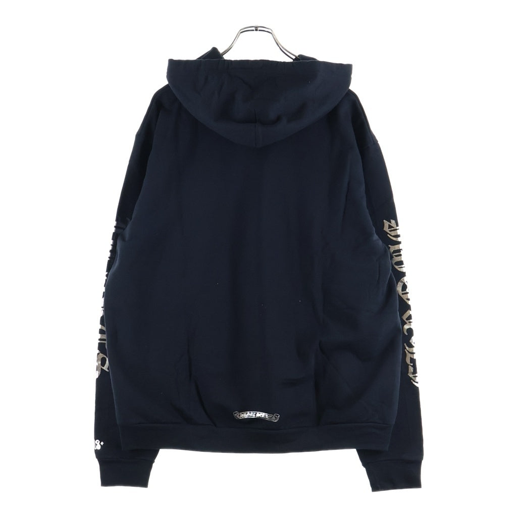 CHROME HEARTS(クロムハーツ) WHITE FOIL HOODIE アームロゴプリントプルオーバーフーディ パーカー ブラック/シルバー
