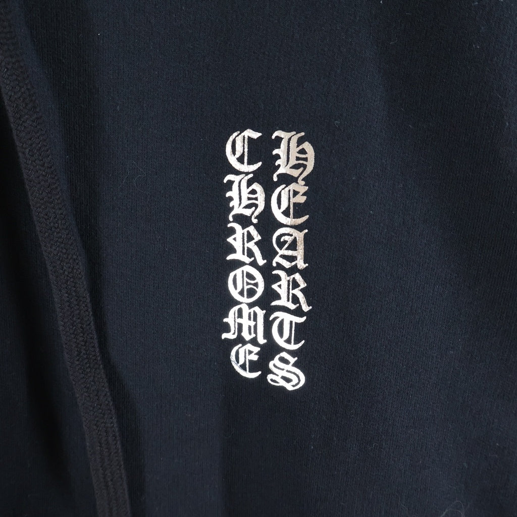 CHROME HEARTS(クロムハーツ) WHITE FOIL HOODIE アームロゴプリントプルオーバーフーディ パーカー ブラック/シルバー