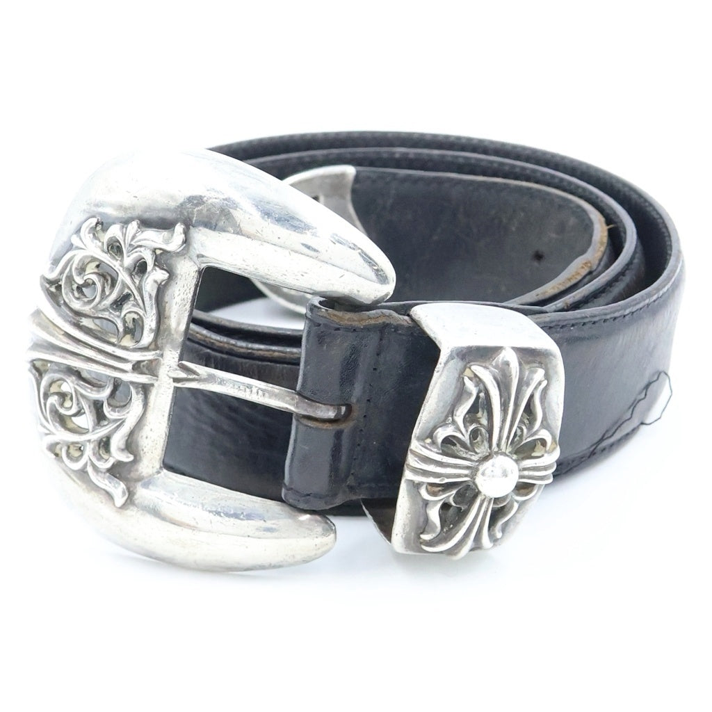 CHROME HEARTS(クロムハーツ) BLT CLASSIC 3PC クラシック3PC レザーベルト ブラック/シルバー