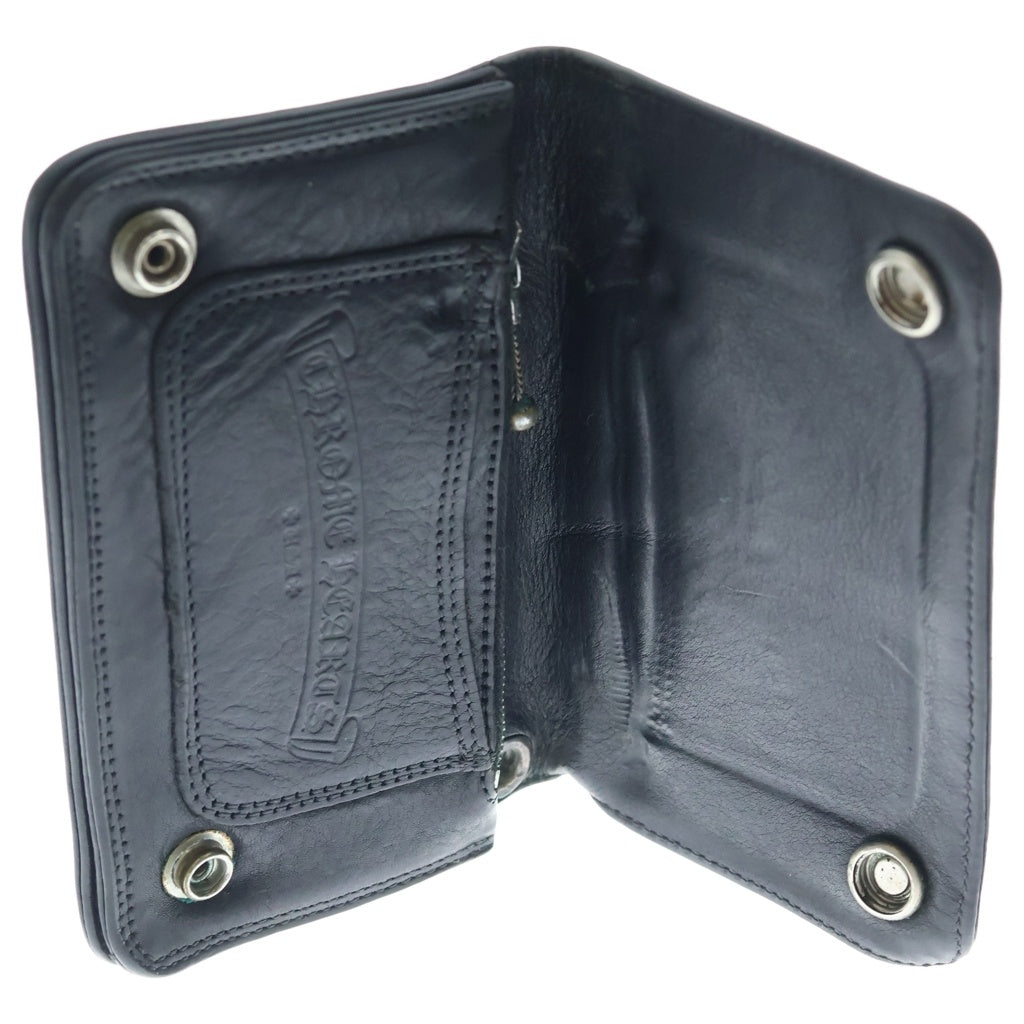CHROME HEARTS(クロムハーツ) 1ZIP 1ジップ クロスボールボタン レザーウォレット 財布 ブラック
