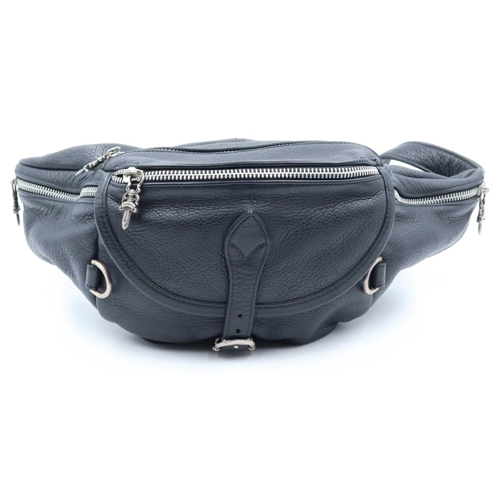 CHROME HEARTS(クロムハーツ) #1 SNAT PACK スナットパック ダガージップ ガンスリンガーベルト レザーウエストバッグ ブラック BCA378 レディース