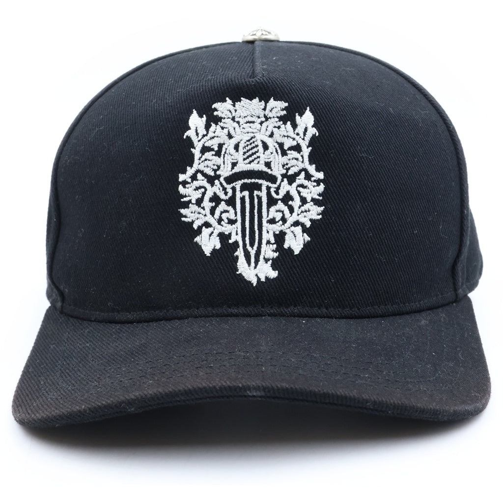 CHROME HEARTS(クロムハーツ) TRUCKER CAP デニムトラッカー ヴァインダガー刺繍 クロスボール付き デニム トラッカーキャップ 帽子 ブラック