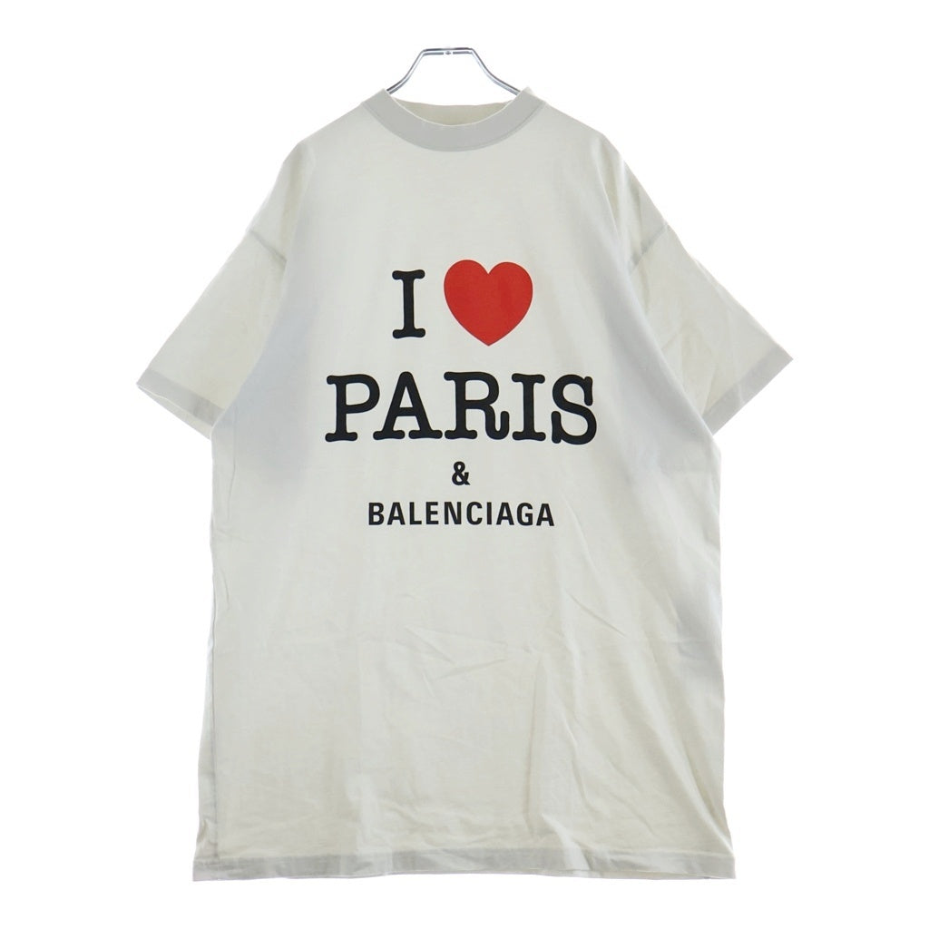 BALENCIAGA(バレンシアガ) I LOVE PARIS プリント 半袖Tシャツ カットソー グレー XL28 787349 TRVU9 9012