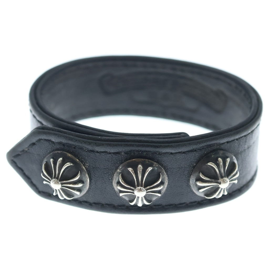 CHROME HEARTS(クロムハーツ) 3BTN 2SNP L&T リップアンドタン 3ボタン2スナップ レザーブレスレット レッド