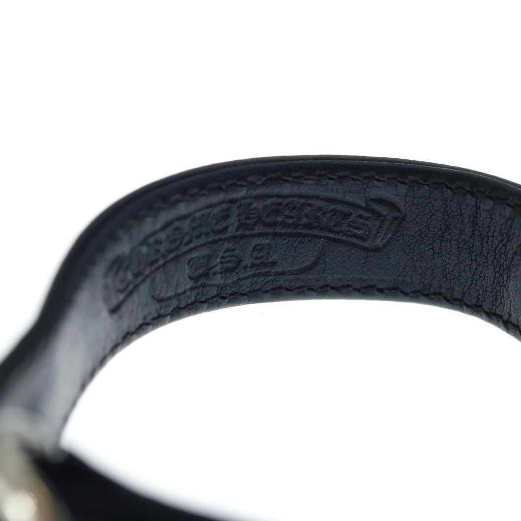 CHROME HEARTS(クロムハーツ) GUNSLINGER ガンスリンガー クロスボール レザーブレスレット ブラック/シルバー BCA146