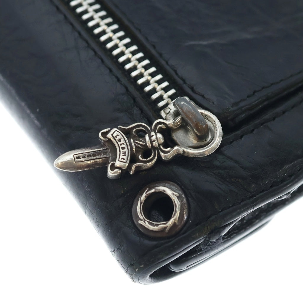 CHROME HEARTS(クロムハーツ) WAVE ウェーブ レザーウォレット 財布 ブラック