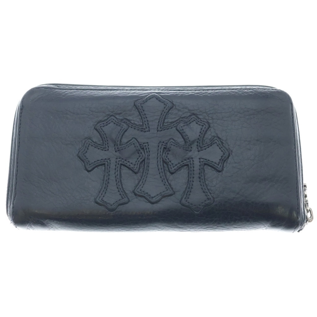 CHROME HEARTS(クロムハーツ) REC F ZIP 3クロス ラウンドジップレザーウォレット 財布 ブラック