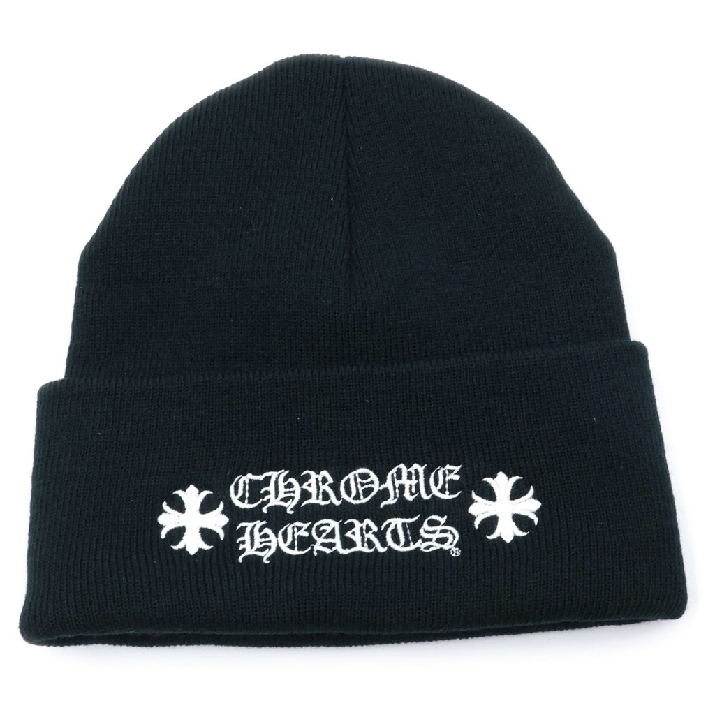 CHROME HEARTS(クロムハーツ) ACRYL WATCH CAP ワッチキャップ ロゴ刺繍ニット帽 ブラック