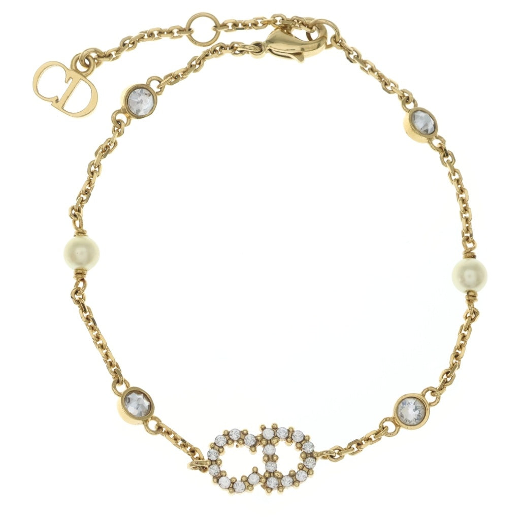 DIOR(ディオール) CLAIR D LUNE クレール ディー リュヌ ラインストーン チェーンブレスレット ゴールド