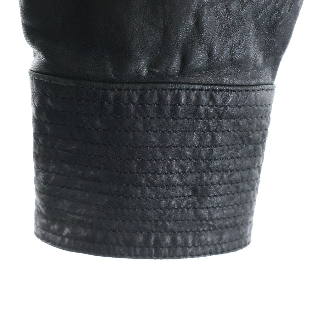 CHROME HEARTS(クロムハーツ) ARMY FBRC CROSS BALL LEATHER アーミーシャツ クロスボールボタンミリタリーレザー長袖シャツ ブラック