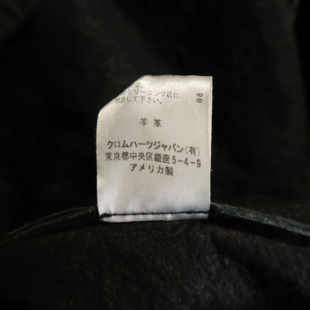CHROME HEARTS(クロムハーツ) ARMY FBRC CROSS BALL LEATHER アーミーシャツ クロスボールボタンミリタリーレザー長袖シャツ ブラック