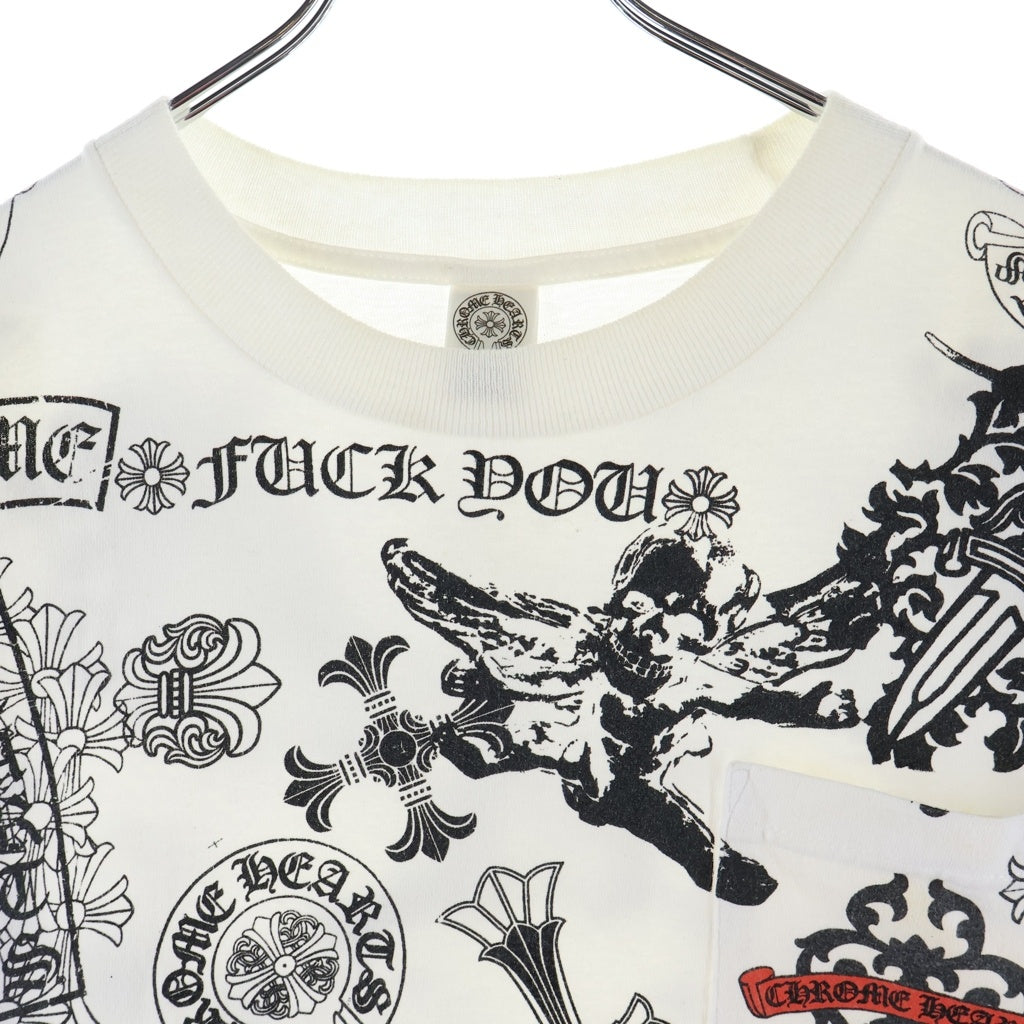 CHROME HEARTS(クロムハーツ) OLD CH T-SHRT 3 マルチモチーフ 総柄プリント Tシャツ 半袖カットソー ホワイト
