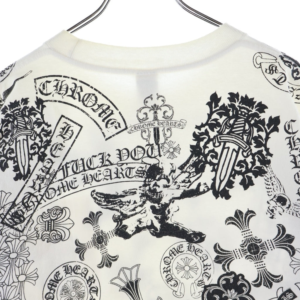 CHROME HEARTS(クロムハーツ) OLD CH T-SHRT 3 マルチモチーフ 総柄プリント Tシャツ 半袖カットソー ホワイト