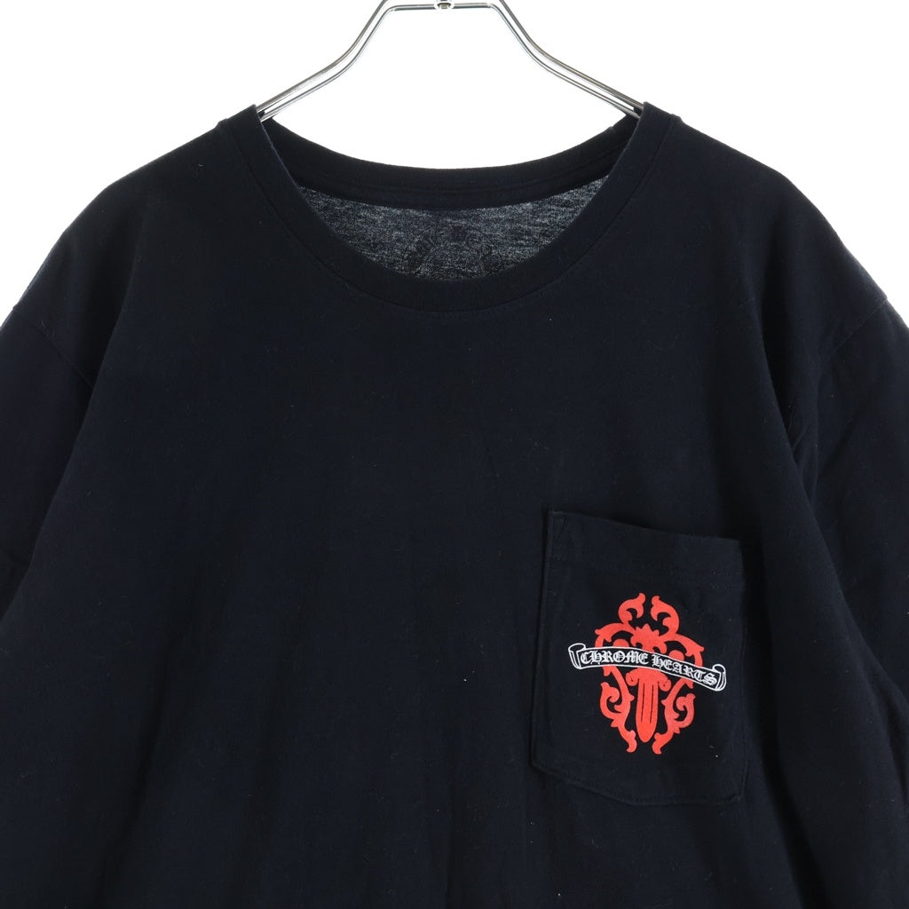 CHROME HEARTS(クロムハーツ) BACK VINE DAGGER PRINT バックヴァインダガー プリント 半袖Tシャツ ブラック/レッド