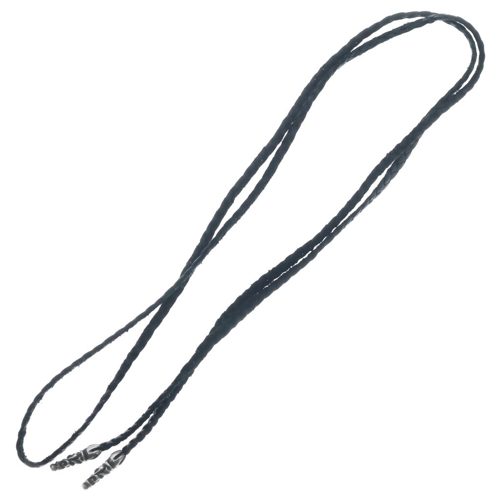 CHROME HEARTS(クロムハーツ) LEATHER BRAID スクロールレザーブレード ネックレス ブラック/シルバー