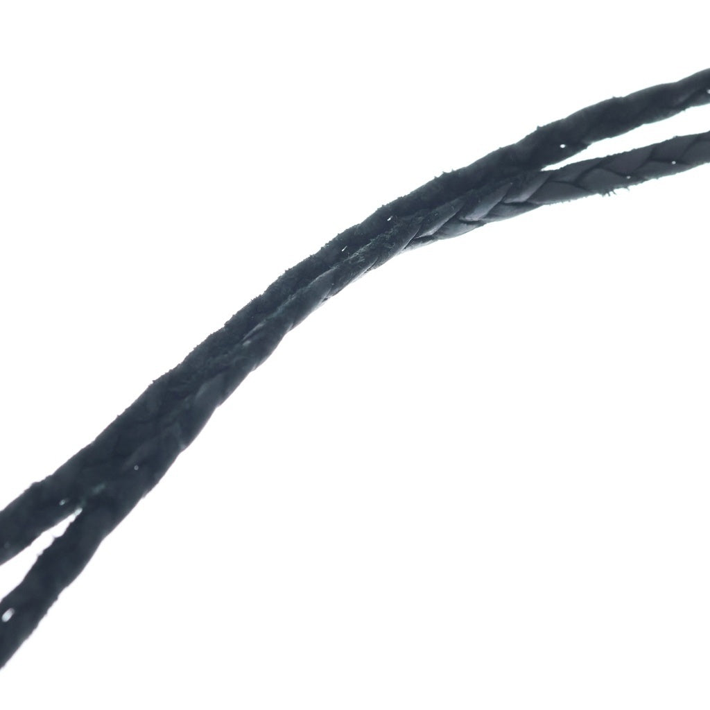 CHROME HEARTS(クロムハーツ) LEATHER BRAID スクロールレザーブレード ネックレス ブラック/シルバー