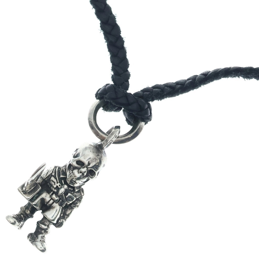 CHROME HEARTS(クロムハーツ) FOTI PEPE LEATHER BRAID フォティ ペペ ソルジャー ペンダントトップ レザーブレイド シルバー/ブラック