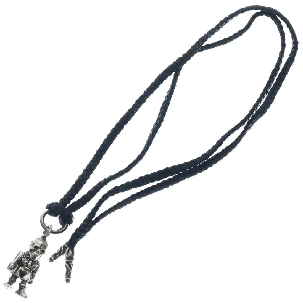 CHROME HEARTS(クロムハーツ) FOTI PEPE LEATHER BRAID フォティ ペペ ソルジャー ペンダントトップ レザーブレイド シルバー/ブラック