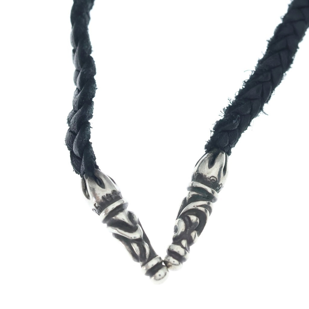 CHROME HEARTS(クロムハーツ) FOTI PEPE LEATHER BRAID フォティ ペペ ソルジャー ペンダントトップ レザーブレイド シルバー/ブラック