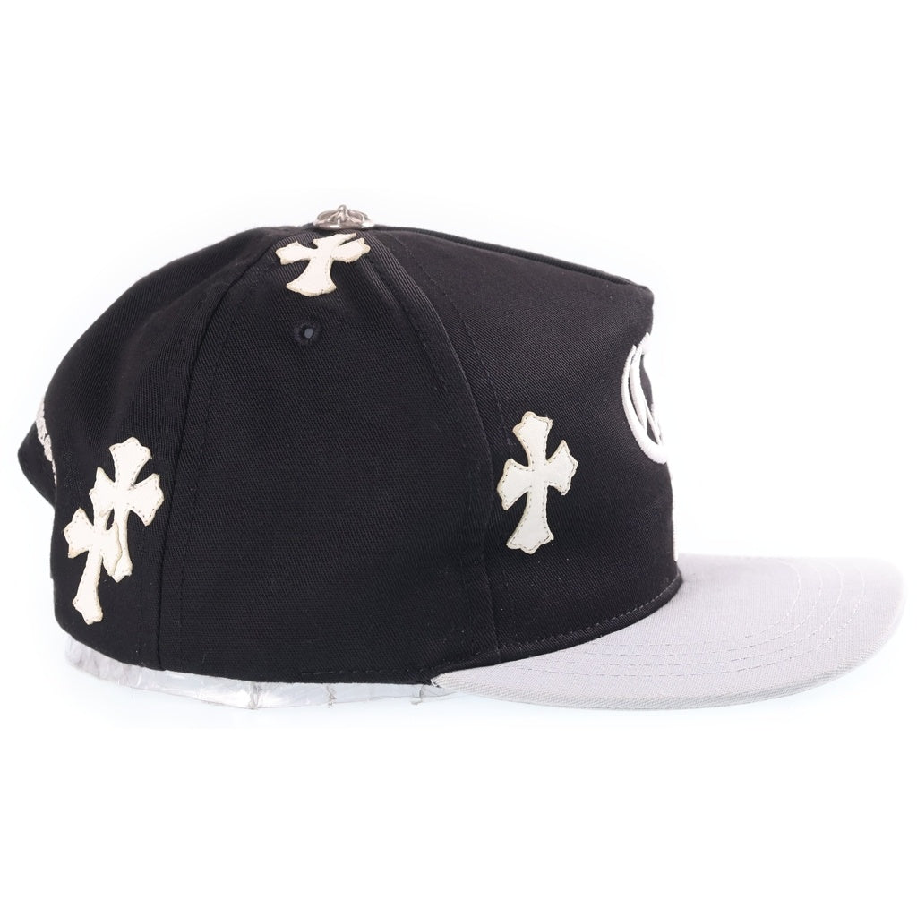 CHROME HEARTS(クロムハーツ) CH HAT CH刺繍 クロスパッチ 5パネル ベースボールキャップ 帽子 ブラック/グレー