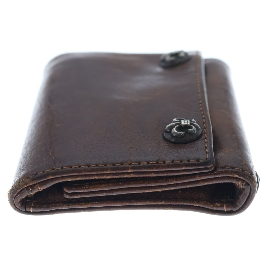 CHROME HEARTS(クロムハーツ) 3FOLD 3フォールド BSフレアボタン レザーウォレット 財布 ブラウン BCA364