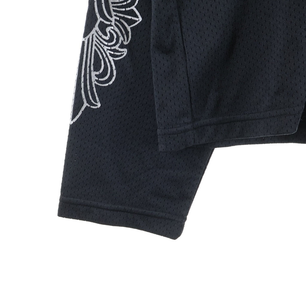 CHROME HEARTS(クロムハーツ) MESH WARM UP JERSEY メッシュ バーシティー ジャージー CHプリントメッシュ 長袖Tシャツカットソー ブラック