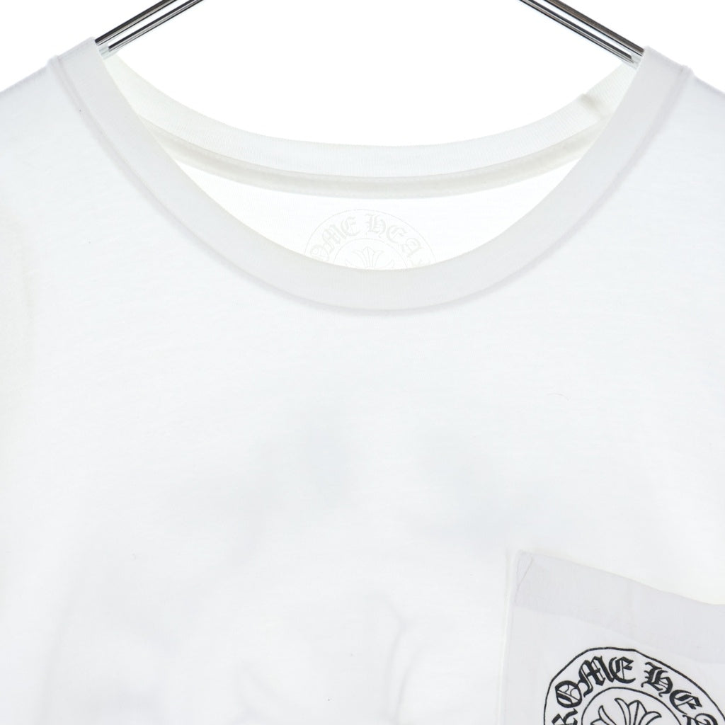 CHROME HEARTS(クロムハーツ) HORSESHOE S/S TEE ホースシュープリント ポケット半袖Tシャツ カットソー ホワイト