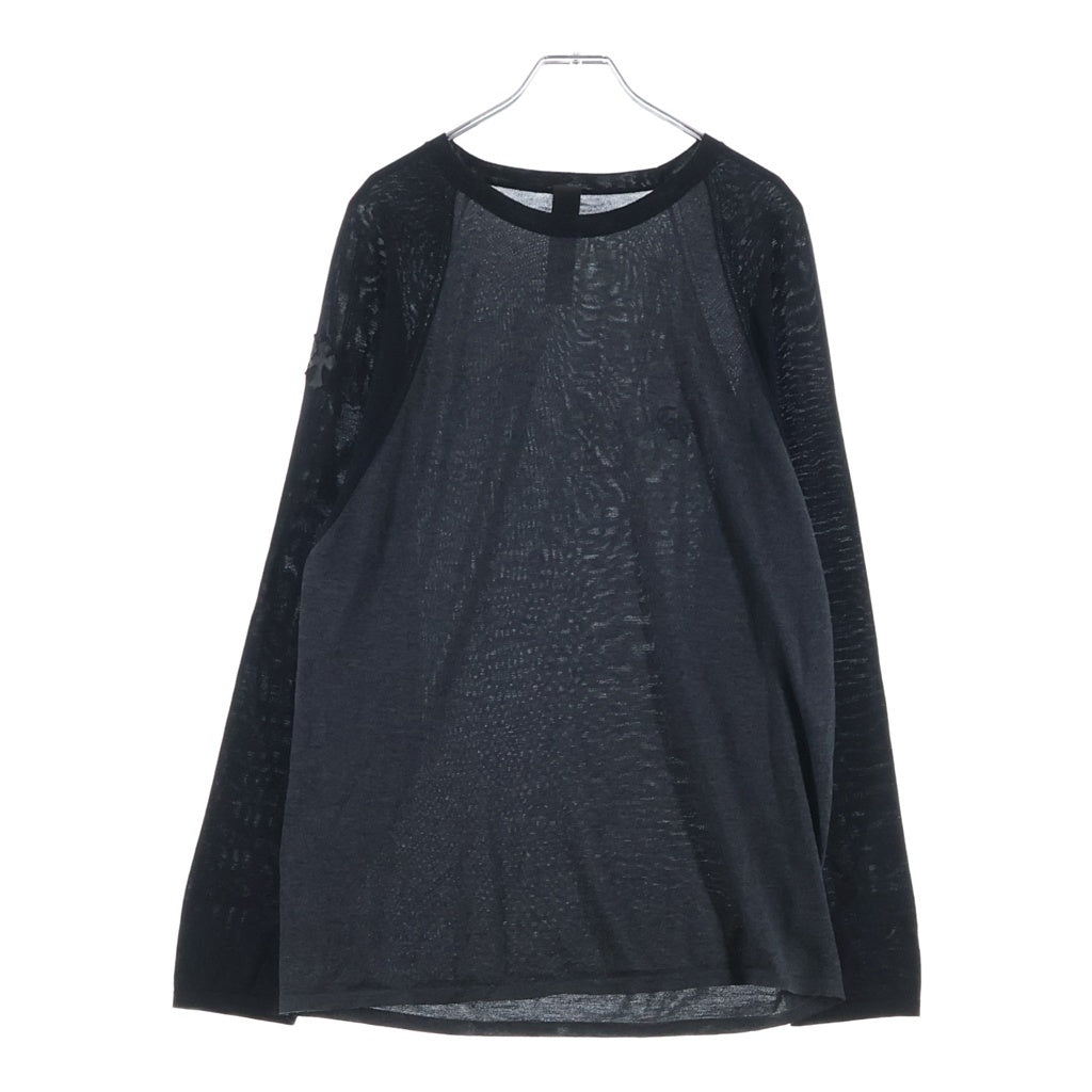 CHROME HEARTS(クロムハーツ) U MIXED EMOTIONS トリプルクロスパッチ付き ラグラン 長袖カットソー ロンT ブラック